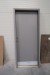 Fire / sound door with frame. Left out, Frame measures 90x209 cm, frame width 16 cm, without bottom piece, with door spy and kick plate