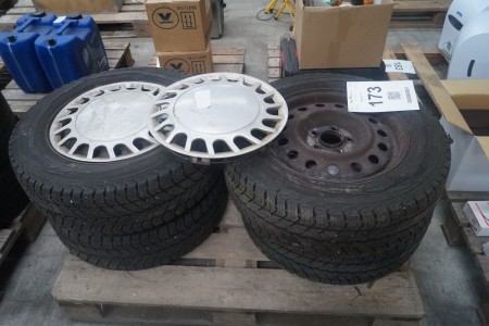 4 pcs Tires with Rims and Wheel Caps