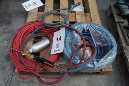 Oxygen and gas hose + burner etc. NOTE NOTE new pictures