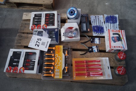Various screwdriver kits, gas burner, air grinder, tops, etc.