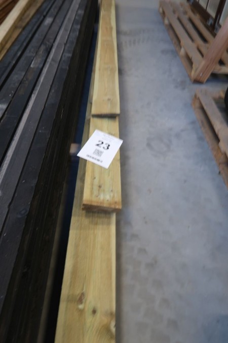 18.3 meters pressure-proof boards. 3 meters 21x150 mm, length 300 cm. 7.2 meters 25x150 mm, length 360 cm. 8.1 meters 25x180 mm, length 1/270, 1/540 cm