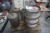 3 canisters + old liquor barrel
