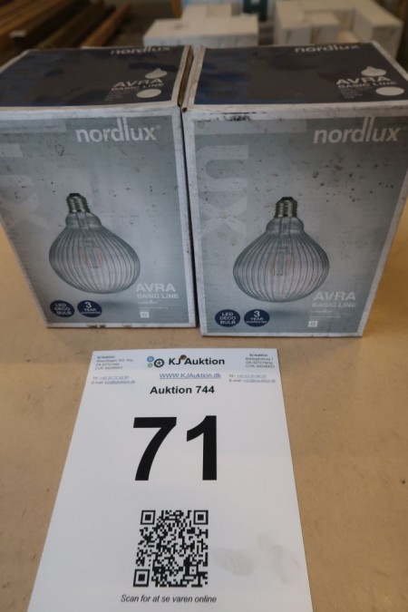 2 Stk. Lampen Nordlux Avra, 1,5 W, E27, klar