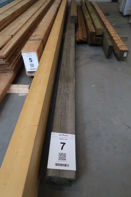 8.65 meters of timber. 3 meters 12.5x12.5 cm. 5.65 meters 14.5x14.5 cm