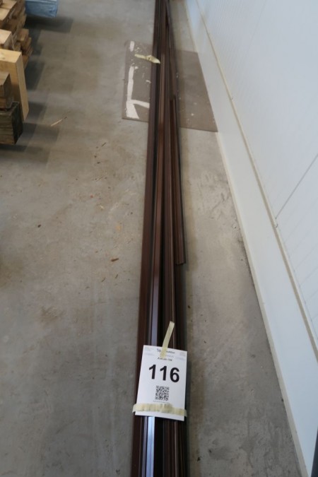 56,2 meter bundglasliste alu, brun, bredde 35 mm, længde: 1/140, 2/340, 8/600 cm