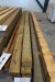 Stumble and timber. 12 meters stumble pressure impregnated, 100x100 mm, length 300 cm. 2 pcs. boards, pressure-impregnated, 19x100 mm, length 300 cm. 3.6 meters 60x155 mm