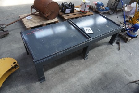 Forging table with frame