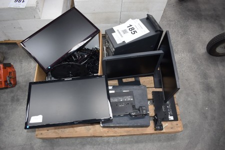 Lot of computer parts, such as monitors and desktop computers. Manufacturer: samsung mm.