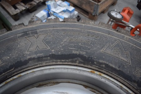 3 truck tires with rims, manufacturer: Michelin