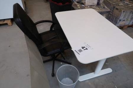 Office table with chair. 80x120 cm, raised