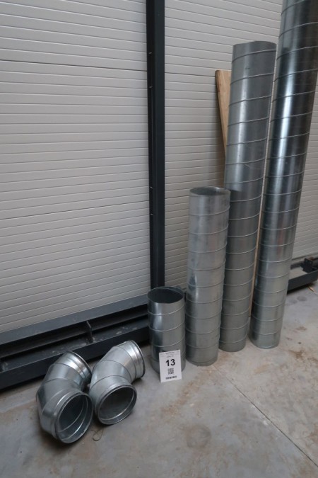 6.85 meter ventilation tube 250 mm, length: 1/55, 1/125, 1/205, 1/300 cm. As well as 2 pieces. 90 degree bends
