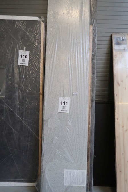 Bordplade, 61x303 cm, lys granit, med div kantbånd se foto