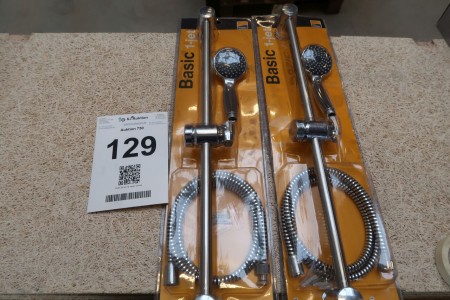 2 pcs. shower rods with hose and shower head