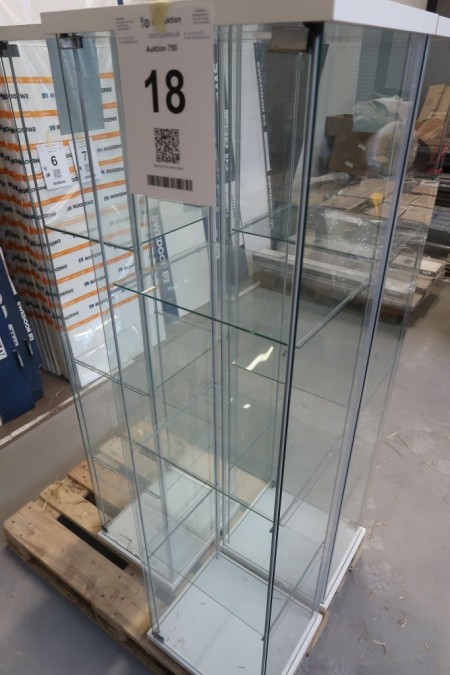 Glasböden mit 3 Regalen, B43xT37xH164 cm