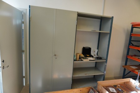 Steel cabinet with shelf.