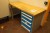 Wooden file bench with tool cabinet