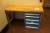 Wooden file bench with tool cabinet