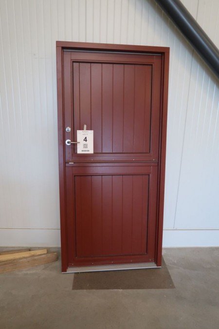 Divisible front door, left in, B98.5xH208.5 cm, frame width 11.5 cm, Swedish red / Swedish red