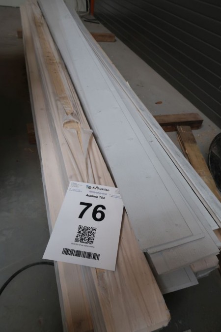 42 pcs. cover boards, white, thickness 16 mm, cover width 11.2 cm, length 330 cm. With end note
