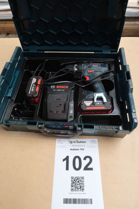 Cordless screwdriver, Bosch, 18v, with 2 batteries and 1 charger