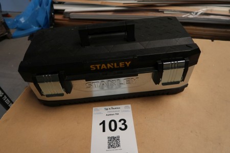 Akku-Schraubendreher im Werkzeugkasten, Stanley, 18 V, mit 1 Ladegerät und 2 Batterien