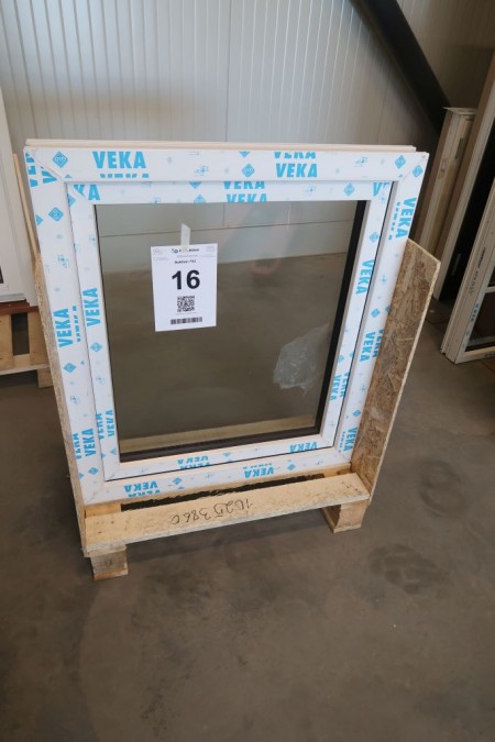 Plastic window, right in, B83xH95 cm, frame width 7 cm, white / white, turn / tilt