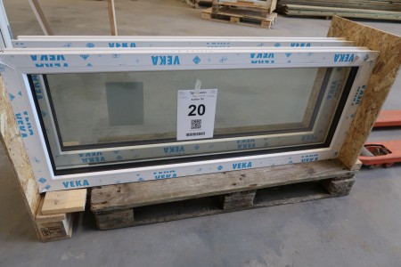 Kunststofffenster, 134x53 cm, Rahmenbreite 7 cm, weiß / weiß