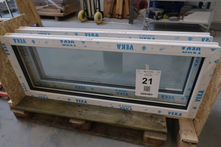 Kunststofffenster, 134x53 cm, Rahmenbreite 7 cm, weiß / weiß