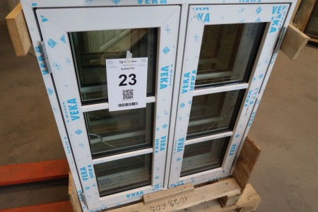 Kunststofffenster, B93xH107 cm, Rahmenbreite 11,5 cm, weiß / weiß. Modell Foto