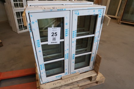Kunststofffenster, B90xH110 cm, Rahmenbreite11,5 cm, weiß / weiß. Modell Foto