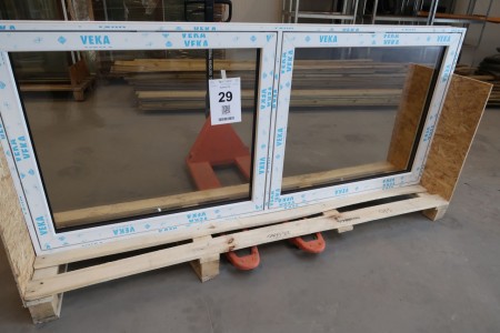 Plastic window, B230xH100 cm, frame width 11.5 cm, white / white