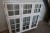Fenster aus Holz / Aluminium, B151xH143 cm, Rahmenbreite 13 cm, weiß / weiß, mit Rettungsöffnung. Modell Foto