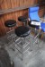 4 bar stools in black leather