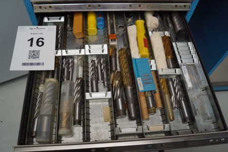 Contents of cutting tools in drawer