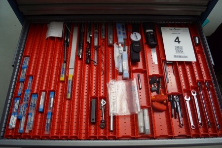 Contents of cutting tools in drawer etc.