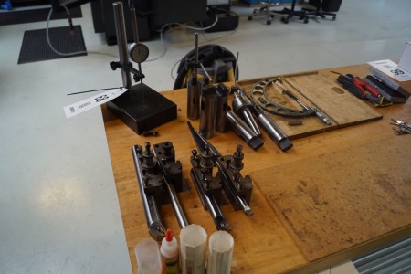 Drills, plate holders, cartridge, micrometer screw, magnet holder, etc.