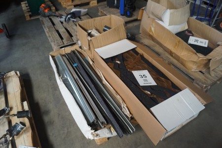 Various accessories for laying roofing paper.