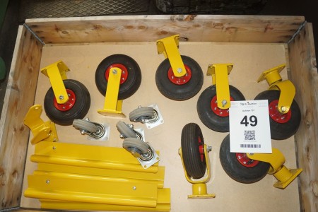 11 spare wheels for trolleys etc.