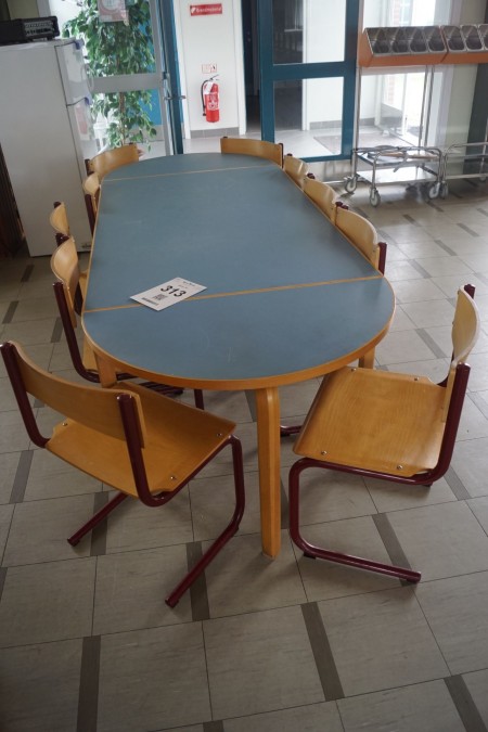 Conference table with 10 chairs.
