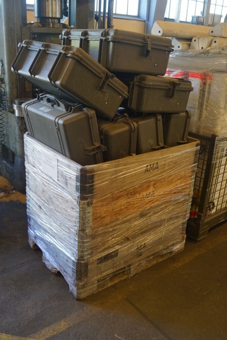 11 plastic ammunition boxes