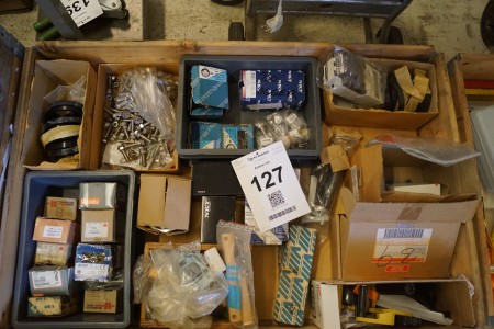 Large batch of bolts, screws, nuts, fittings, etc.