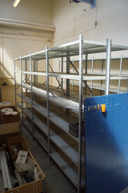 2 steel shelves, with 4 sections per bill