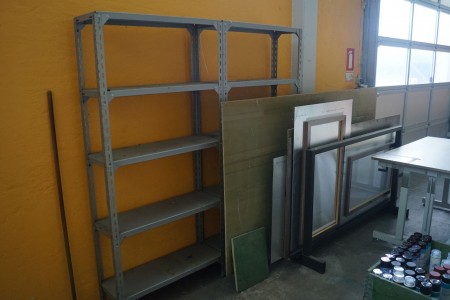 Steel shelf + plate rack with materials