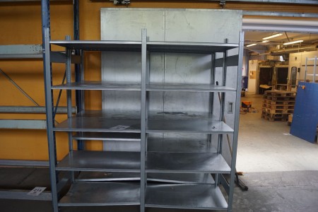 2 steel shelves on 2 sections