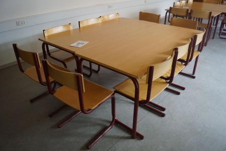 2 canteen tables with 10 chairs