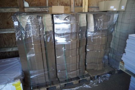 3 pallets of cardboard boxes