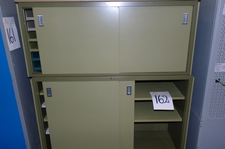 2 steel cabinets with sliding doors