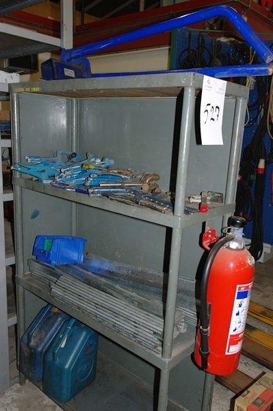 Rack with pliers and Suspension of assortment boxes + angular profile cutter etc.