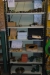 Contents of steel shelving; various cutter and platform holders for woodworking, etc.