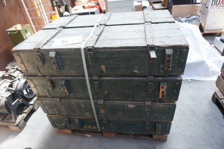 8 wooden ammunition boxes